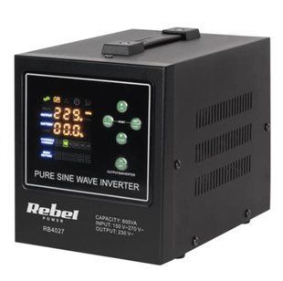 Джерело безперебійного живлення REBEL POWER-800 LFP4 (ДБЖ) Rebel 500/800W 12v (Чорний) RB-4027 (LiFePo4) 6587402365 фото
