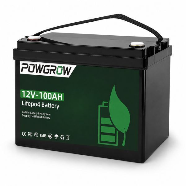 Аккумулятор POWGROW Battery-PO-12V-100AH 12.8 В 100 А&middot;ч LiFePO4, 1280 Вт&middot;ч, со встроенной BMS 965445885 фото