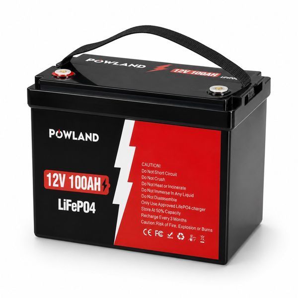 Аккумулятор POWLAND 12.8 В 100 А&middot;ч LiFePO4, 1280 Вт&middot;ч, 12V 100Ah, со встроенной BMS 395874578 фото