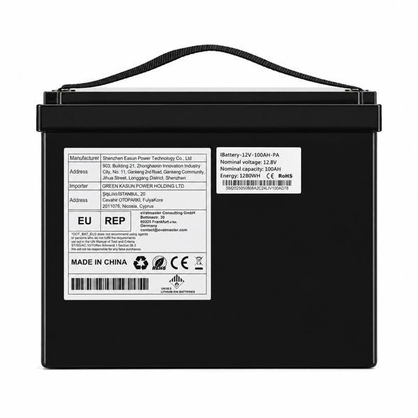 Аккумулятор POWLAND 12.8 В 100 А&middot;ч LiFePO4, 1280 Вт&middot;ч, 12V 100Ah, со встроенной BMS 395874578 фото