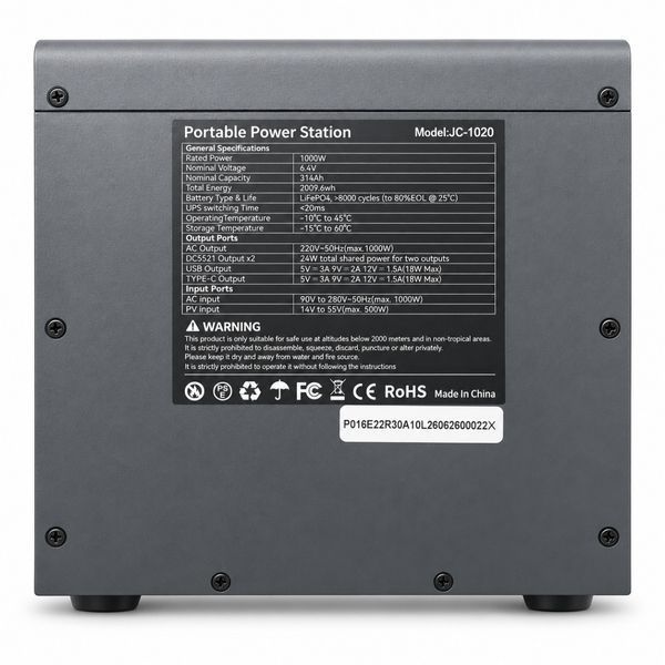 Зарядна станція 2009Wh YULONGNE JC-1020 1000W, LiFePO4, UPS до 20 мс, AC 220V, PV до 500W JC-1020 фото