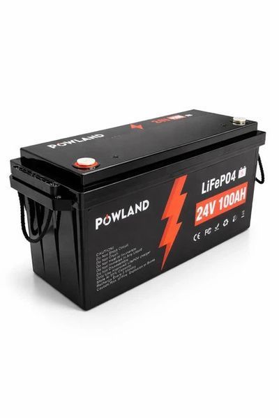Акумулятор POWLAND 24 V 100 Ah LiFePO4, літій-залізо-фосфатна батарея для автономного та резервного живлення 12539 фото