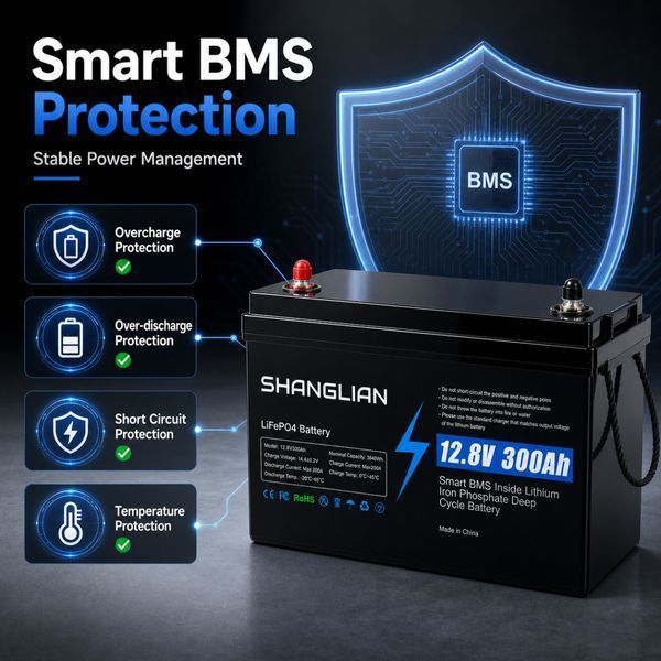 Аккумулятор SHANGLIAN LiFePO4 12.8V 300Ah, 3840Wh, Smart BMS, 200A, Deep Cycle Battery 123000784 фото
