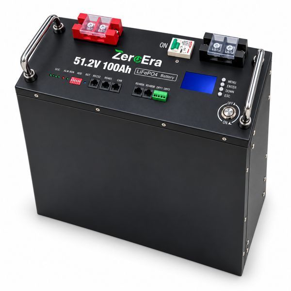 Аккумулятор ZeroEra LiFePO4 51.2V 100Ah, 5.12 кВт&middot;ч, модель 51.2V100Ah-R, 100A, LCD-дисплей, RS232/RS485/CAN RS485 фото