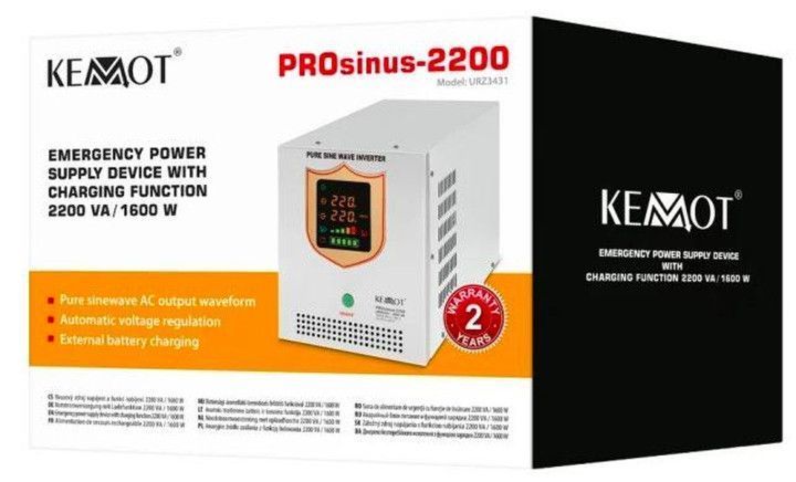 Источник бесперебойного питания (ИБП) 1600/2200W 12V Kemot PROsinus 2200 (URZ3431) URZ3431 фото