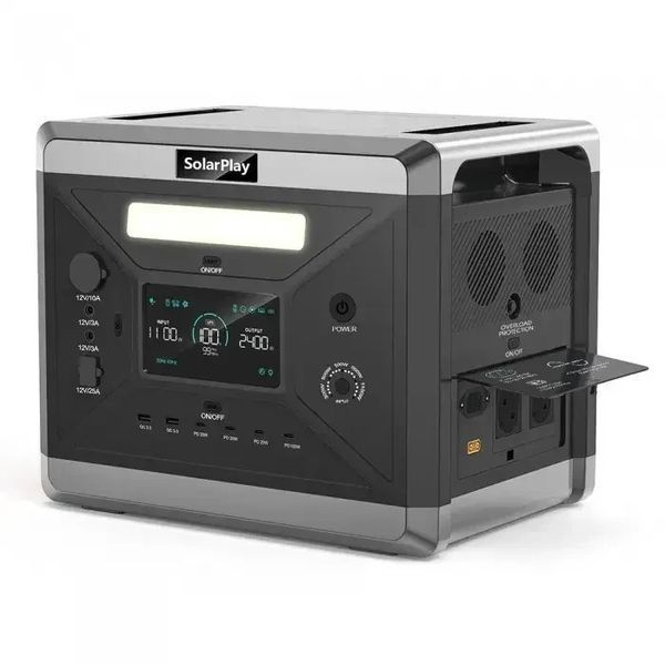 Зарядна станція SolarPlay BCQ2501 2400 Вт, 2160 Вт&middot;год, LiFePO4, UPS, чиста синусоїда, 14 портів BCQ2501 фото