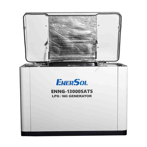 Генератор газовий EnerSol ENNG-13000SATS 12 кВт, максимум 13 кВт, 230 В, NG/LPG, електростарт, AVR, у кожусі 34704 фото