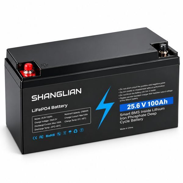 Акумулятор SHANGLIAN LiFePO4 25.6V 100Ah, 2560Wh, Smart BMS, 100A, Deep Cycle Battery 9655844 фото