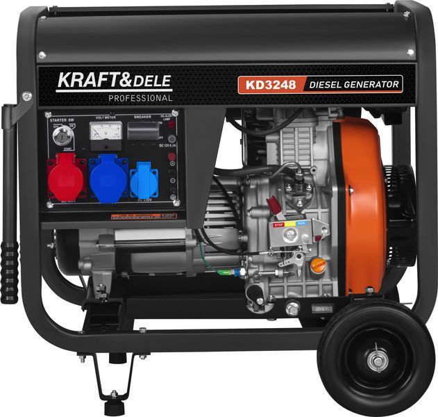 Генератор дизельний Kraft Dele KD3248 6 кВт, 7 кВт макс., 230/400 В, 3 фази, електростарт, мідна обмотка KD3248 фото