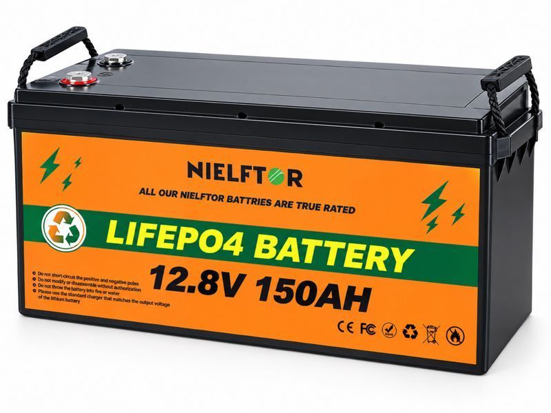 Аккумулятор NIELFTOR LiFePO4 12.8V 150AH, 1920Wh, Deep Cycle Battery, для резервного и автономного питания 86655 фото