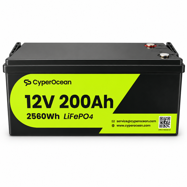 Акумулятор CyperOcean LiFePO4 12V 200Ah, 2560Wh, Deep Cycle Battery 958587 фото
